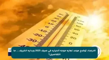 الأرصاد توضح موعد نهاية موجة الحرارة في صيف 2025 وبداية الخريف… ما التفاصيل؟
